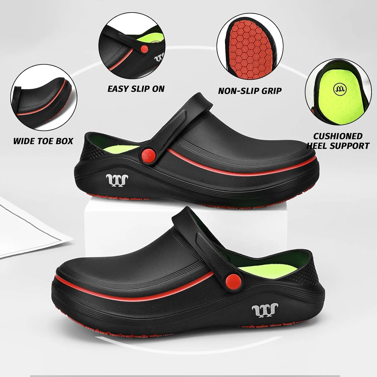 Armadillo Chef Shoes for Men - Slip Resistant, Lightweight & Waterproof Garden Clogs for Women, Ideal Work Shoes for Kitchens