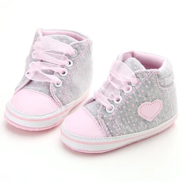 Baby Heart Lace-Up Sneakers