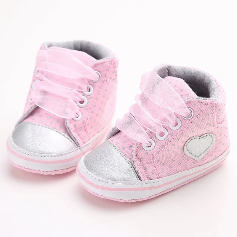 Baby Heart Lace-Up Sneakers