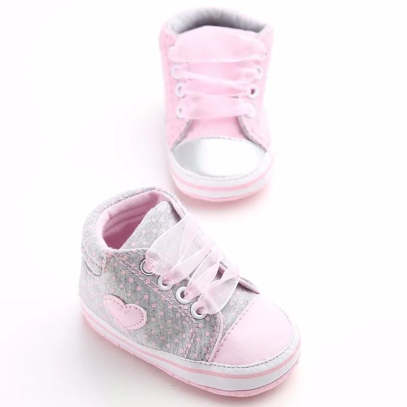 Baby Heart Lace-Up Sneakers