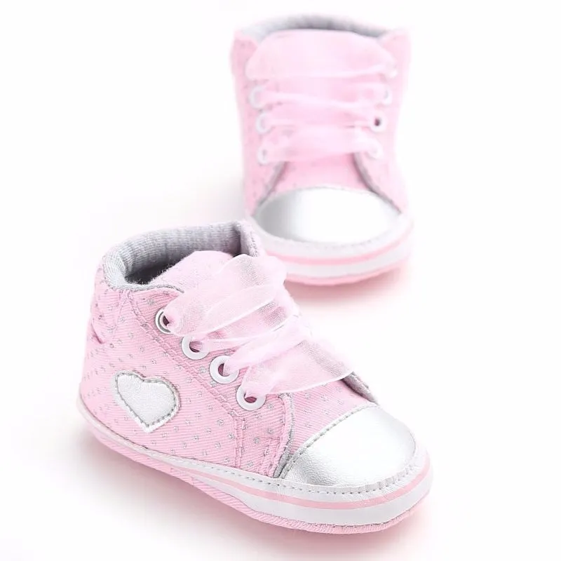 Baby Heart Lace-Up Sneakers