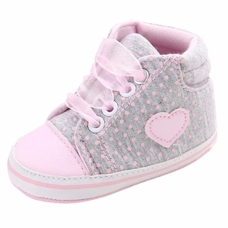 Baby Heart Lace-Up Sneakers