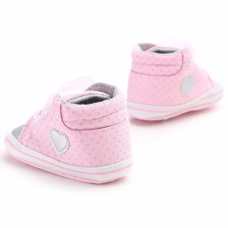 Baby Heart Lace-Up Sneakers
