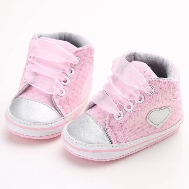 Baby Heart Lace-Up Sneakers
