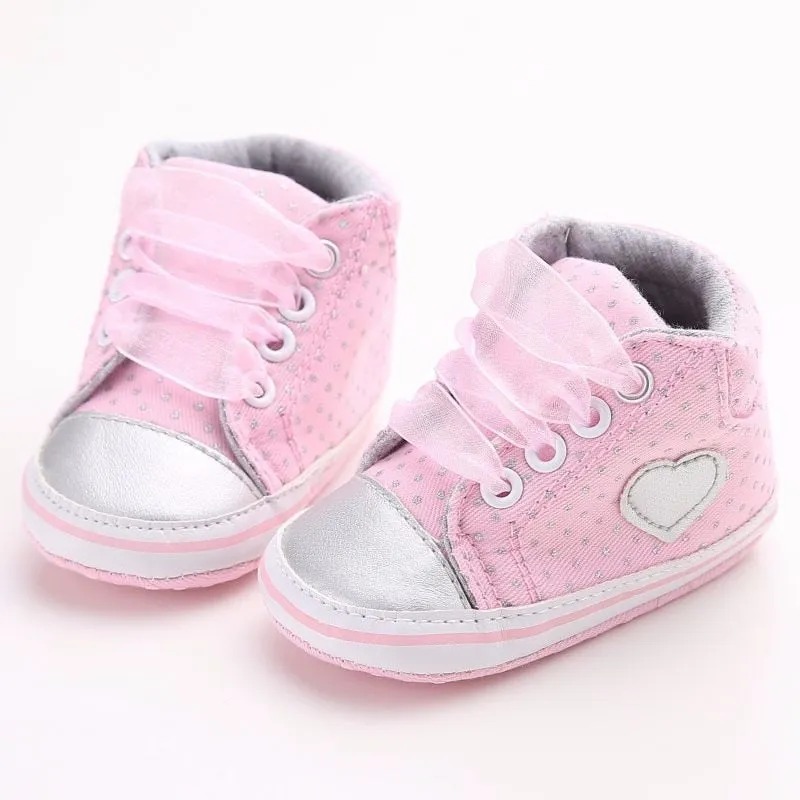 Baby Heart Lace-Up Sneakers