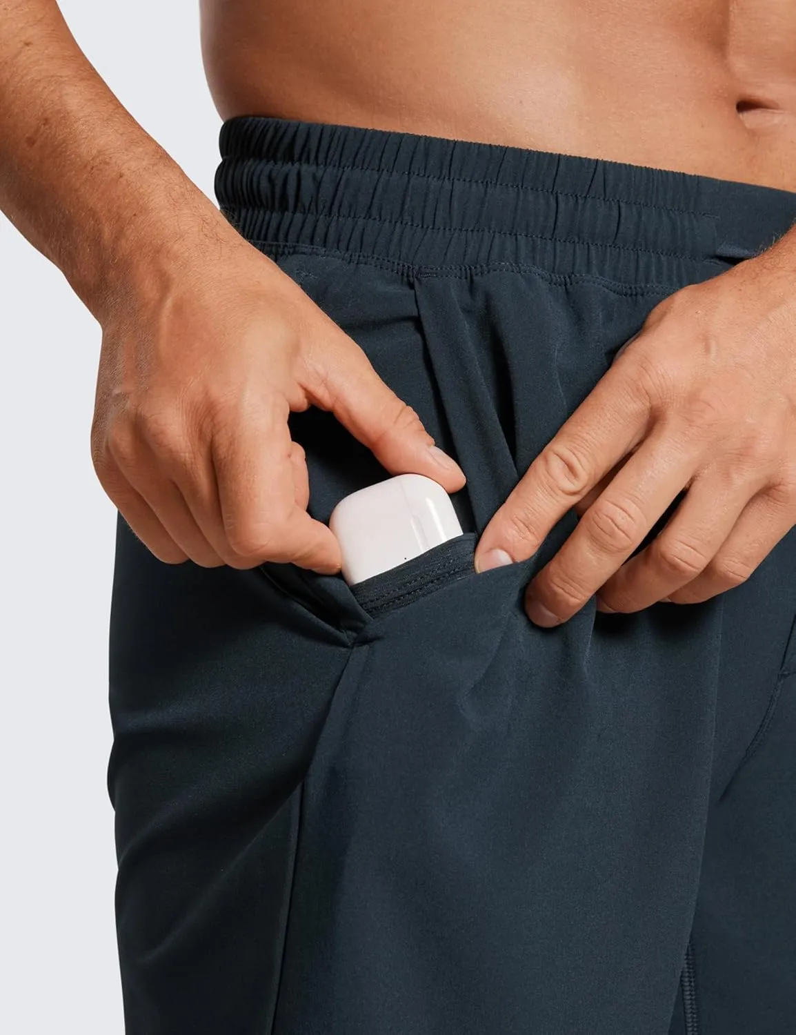 CRZ YOGA Men's Linerless Workout Shorts - 7'' Quick Dry for Running Sports Athletic Gym with Pockets