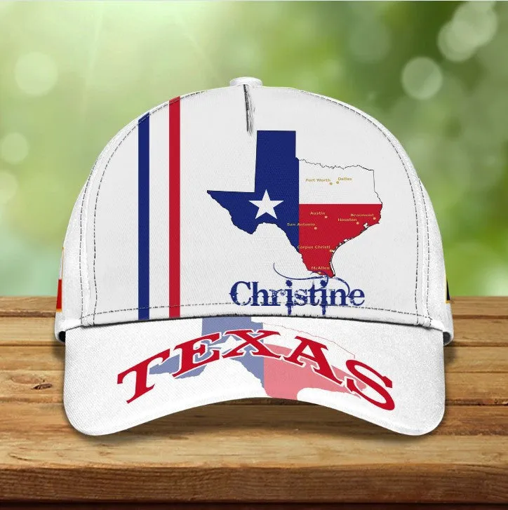 Customized Hand Raising Texas Flag Cap for Man, Texas Pride Hat