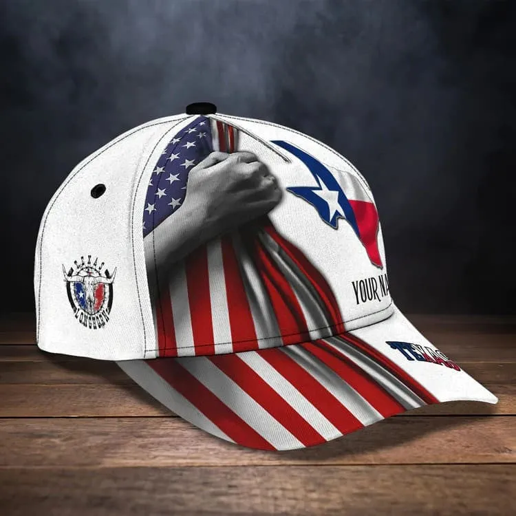 Customized Hand Raising Texas Flag Cap for Man, Texas Pride Hat