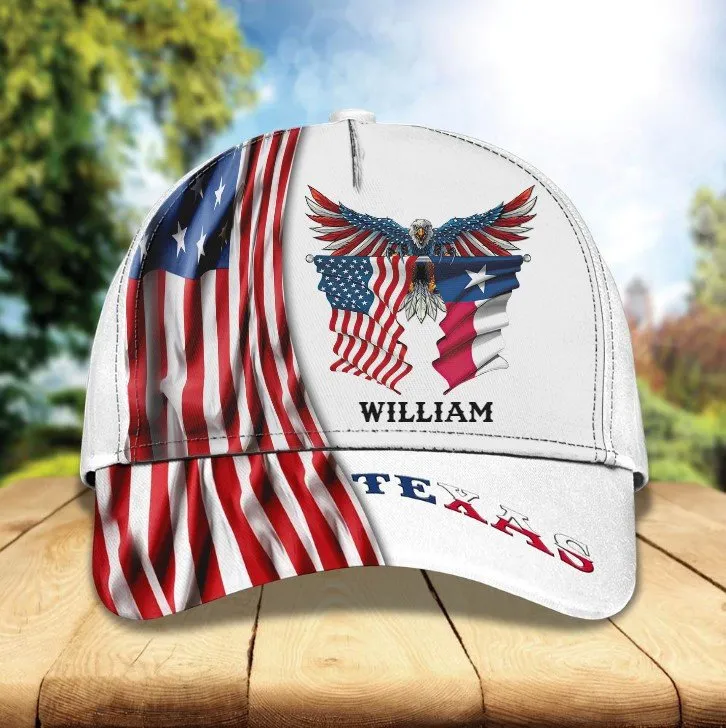 Customized Hand Raising Texas Flag Cap for Man, Texas Pride Hat