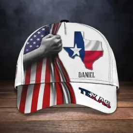 Customized Hand Raising Texas Flag Cap for Man, Texas Pride Hat