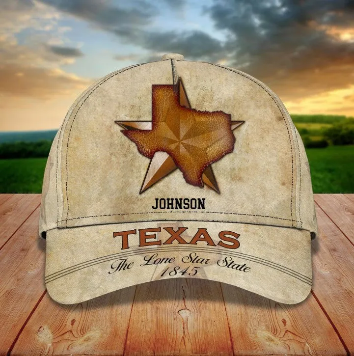 Customized Hand Raising Texas Flag Cap for Man, Texas Pride Hat