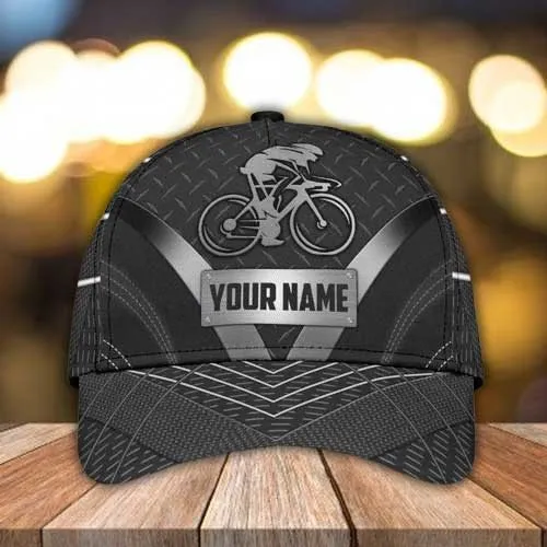 Personalized Cycologist Classic Cap, Mountain Bike Pattern Cycling Baseball Cap for Cyclists