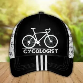 Personalized Cycologist Classic Cap, Mountain Bike Pattern Cycling Baseball Cap for Cyclists