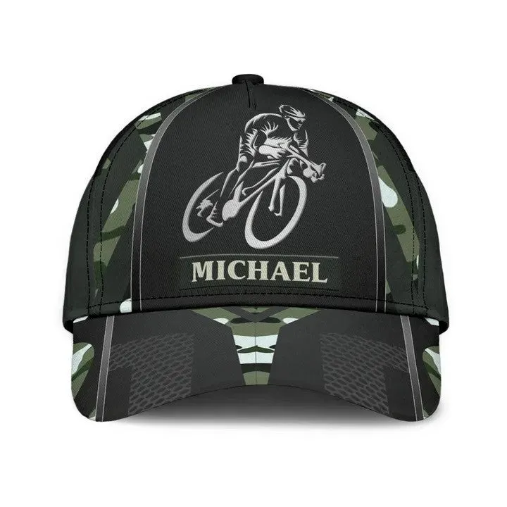 Personalized Cycologist Classic Cap, Mountain Bike Pattern Cycling Baseball Cap for Cyclists