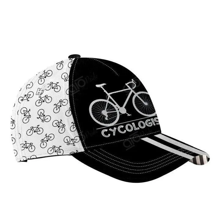 Personalized Cycologist Classic Cap, Mountain Bike Pattern Cycling Baseball Cap for Cyclists