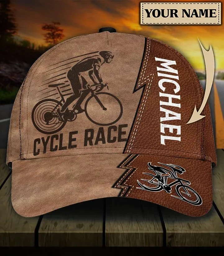 Personalized Cycologist Classic Cap, Mountain Bike Pattern Cycling Baseball Cap for Cyclists