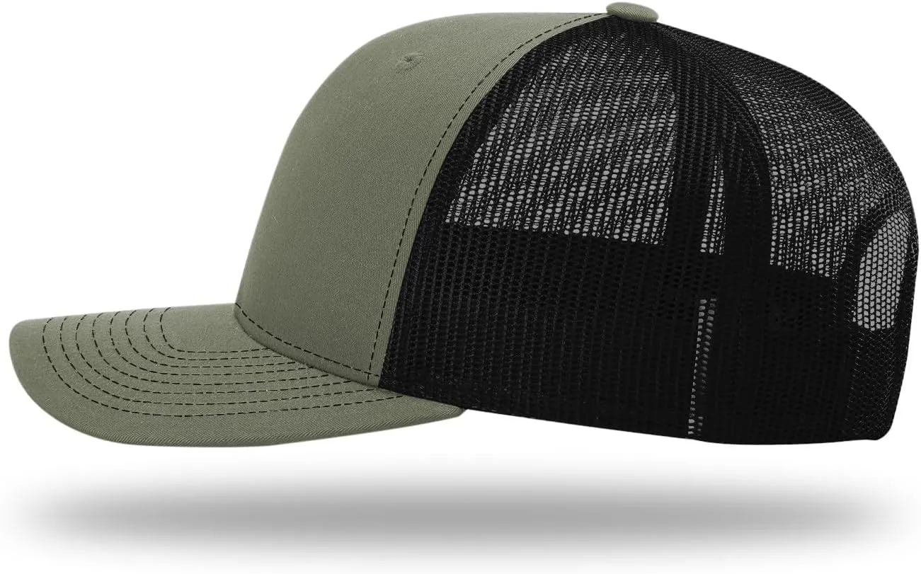 Richardson 112 Trucker Hat - Premium Blank Baseball Cap, Adjustable Snapback Hat - Structured Six Panel Richardson Blank Hats