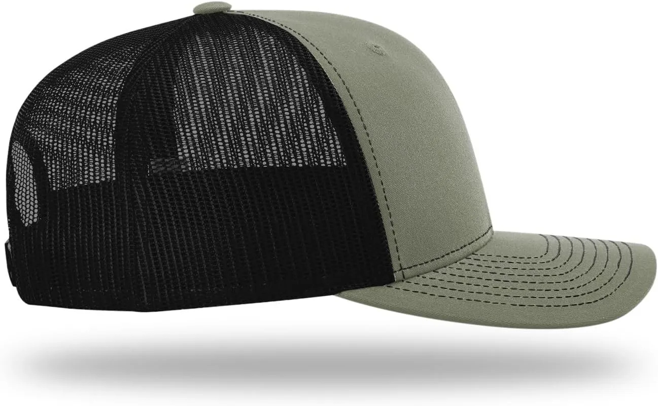 Richardson 112 Trucker Hat - Premium Blank Baseball Cap, Adjustable Snapback Hat - Structured Six Panel Richardson Blank Hats