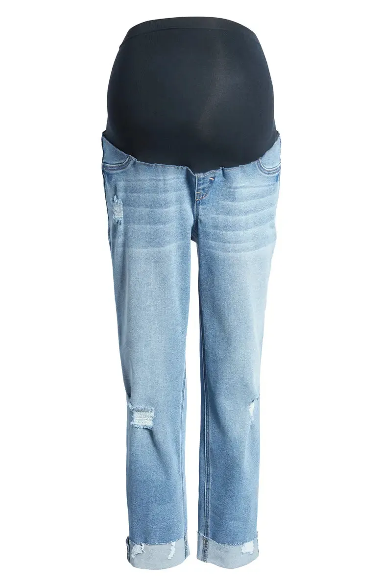 Slim Girlfriend Raw Hem Jeans