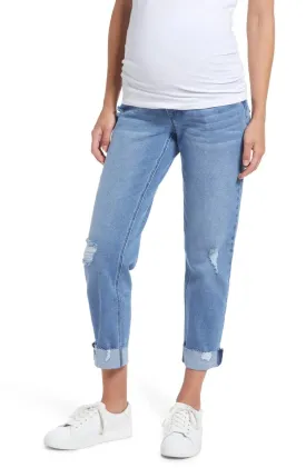 Slim Girlfriend Raw Hem Jeans