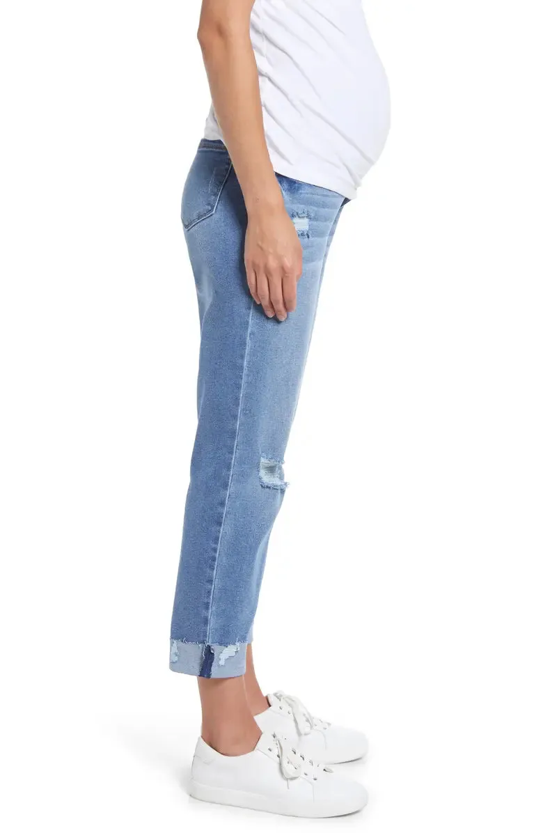 Slim Girlfriend Raw Hem Jeans