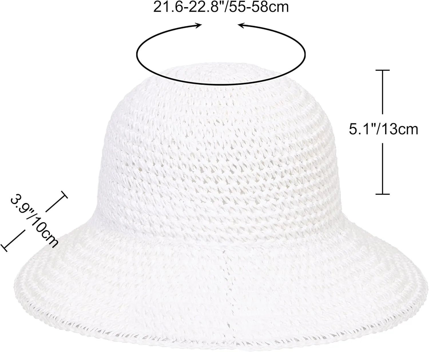 Womens Sun Hat Handmade Crochet Straw Bucket Hat Summer UV Protection Foldable Travel Cap UPF 50 